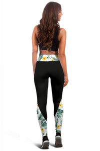 Hawaii Plumeria And Palm Tropical Sealess Leggings - Polynesian Pride