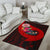 American Samoa Area Rug - Polynesian Hook And Hibiscus (Red) - Polynesian Pride