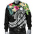 Marshall Islands Polynesian Men's Bomber Jacket - Summer Plumeria (Black) - Polynesian Pride