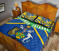 Solomon Islands Quilt Bed Set Simple Coat Of Arms Rugby - Polynesian Pride