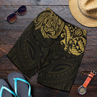 New Zealand All Over Print Men'S Shorts, Maori Polynesian Tattoo Gold - Polynesian Pride