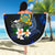 Tuvalu Polynesian Beach Blanket - Turtle With Plumeria Flowers - Polynesian Pride