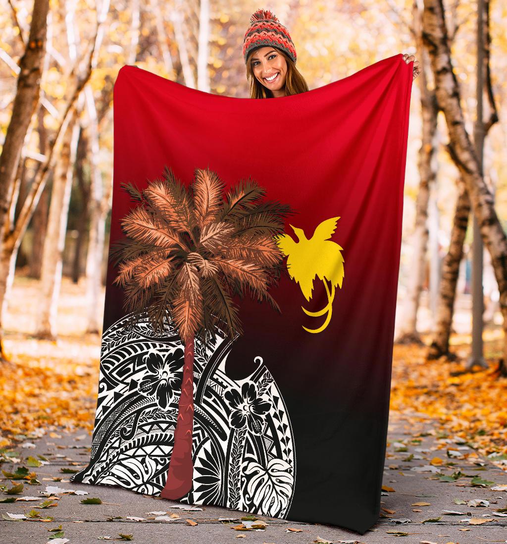 Papua New Guinea Premium Blanket - Polynesian Palm Tree - Polynesian Pride