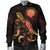 CNMI Polynesian Men's Bomber Jacket - Turtle With Blooming Hibiscus Gold - Polynesian Pride