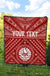 Tahiti Personalised Premium Quilt - Tahiti Seal In Polynesian Tattoo Style (Red) - Polynesian Pride