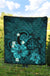 Hawaii Turtle Poly Tribal Turquoise Premium Quilt - Polynesian Pride