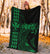 Hawaii Map Kanaka Polynesian Hula Girl Premium Blanket - Green - Polynesian Pride