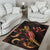 Kosrae Polynesian Area Rugs - Turtle With Blooming Hibiscus Gold - Polynesian Pride