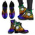 Nauru Leather Boots - Rainbow Polynesian Pattern - Polynesian Pride