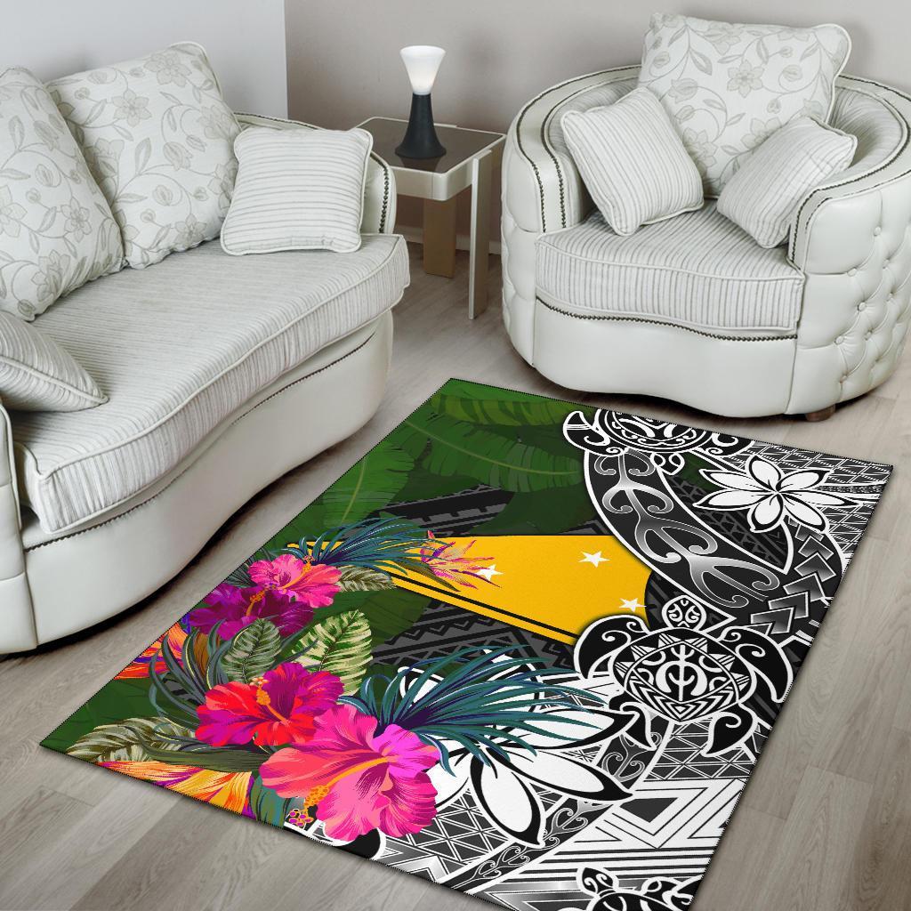 Tokelau Area Rug - Turtle Plumeria Banana Leaf - Polynesian Pride