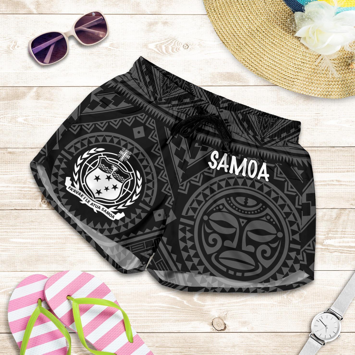 Samoa Women's Short - Samoa Seal In Polynesian Tattoo Style Women Black - Polynesian Pride