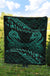 Aotearoa Premium Quilt Turquoise Maori Manaia With Silver Fern - Polynesian Pride