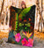 Fiji Polynesian Personalised Premium Blanket - Hibiscus and Banana Leaves - Polynesian Pride