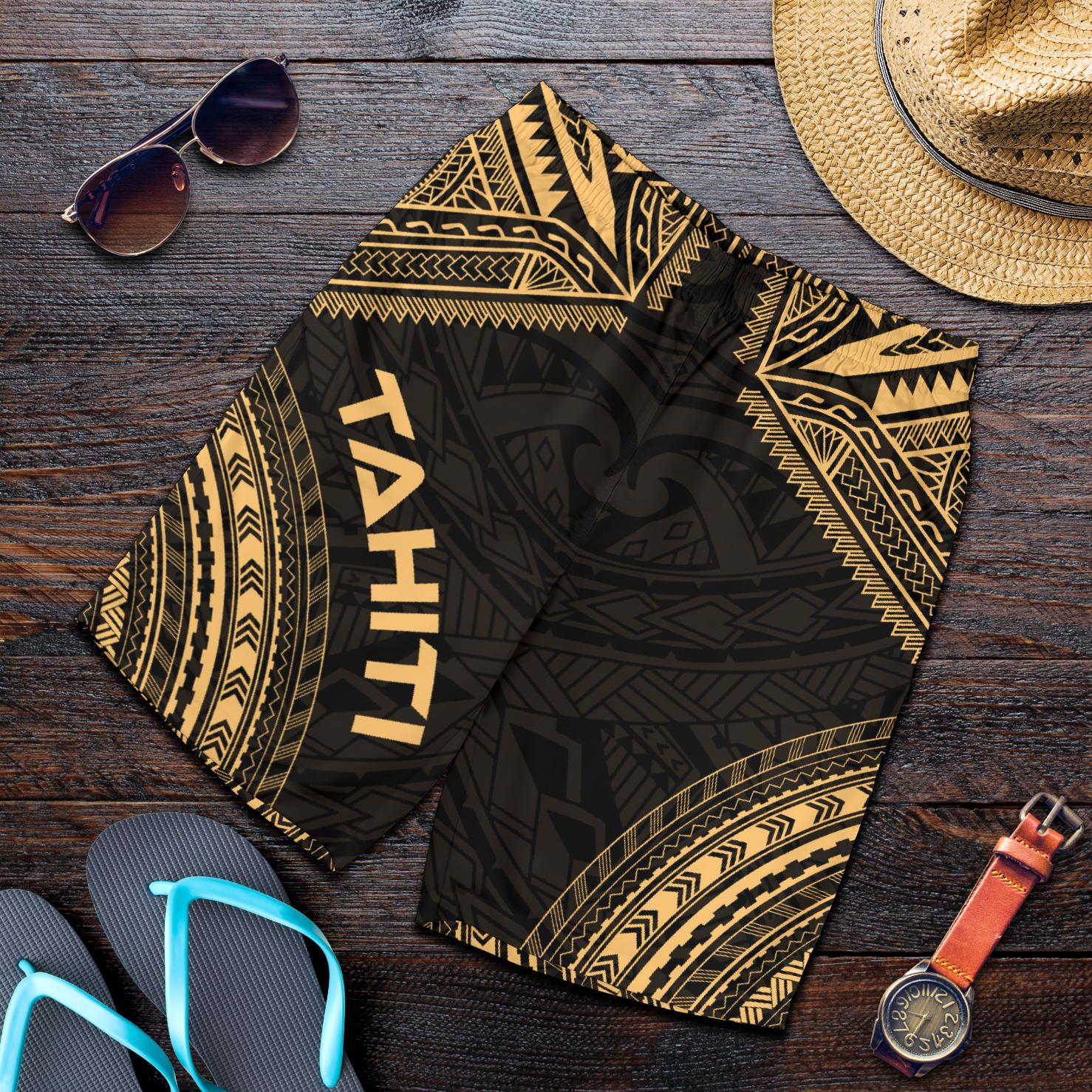 Tahiti Men's Shorts - Polynesian Chief Gold Version Gold - Polynesian Pride