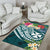 Wallis and Futuna Polynesian Area Rug - Summer Plumeria (Turquoise) - Polynesian Pride