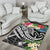 Kosrae Polynesian Area Rug - Summer Plumeria (Black) - Polynesian Pride