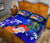 American Samoa Polynesian Quilt Bed Set - Humpback Whale with Tropical Flowers (Blue) - Polynesian Pride