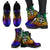 Fiji Leather Boots - Rainbow Polynesian Pattern - Polynesian Pride