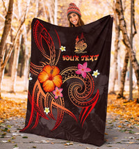 New Caledonia Polynesian Personalised Premium Blanket - Legend of New Caledonia (Red) - Polynesian Pride