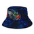 Pohnpei Polynesian Bucket Hat - Blue Turtle Hibiscus - Polynesian Pride