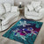 Hawaii Area Rug - Hawaii Turtle Flowers And Palms Retro - Polynesian Pride