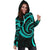 New Zealand Maori Mangopare Women Hoodie Dress Polynesian - Turquoise - Polynesian Pride