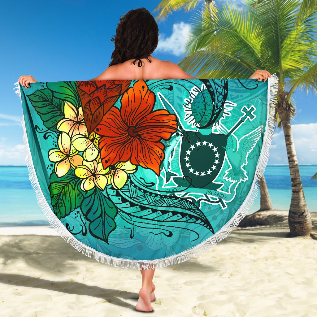 Cook Islands Beach Blanket - Tropical Flowers Style - Polynesian Pride