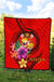 Tonga Polynesian Premium Quilt - Floral With Seal Red - Polynesian Pride