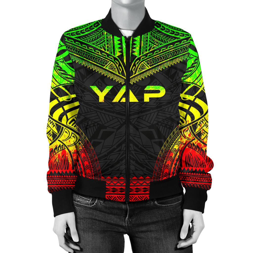 Yap Polynesian Chief Women'S Bomber Jacket - Reggae Version - Polynesian Pride