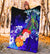 Tahiti Custom Personalised Premium Blanket - Humpback Whale with Tropical Flowers (Blue) - Polynesian Pride