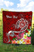 Tahiti Custom Personalised Premium Quilt - Turtle Plumeria (Red) - Polynesian Pride