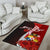 Tonga Polynesian Custom Personalised Area Rug - Coat Of Arm With Hibiscus - Polynesian Pride