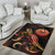 Tahiti Polynesian Area Rugs - Turtle With Blooming Hibiscus Gold - Polynesian Pride