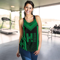 Hawaiian Kanaka Polynesian Women's Racerback Tank Active Green - Polynesian Pride