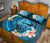 Kosrae Polynesian Quilt Bed Set - Blue Plumeria Animal Tattoo - Polynesian Pride