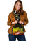 Guam Custom Personalised Shoulder Handbag - Humpback Whale with Tropical Flowers (Yellow) - Polynesian Pride