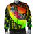 Samoa Men's Bomber Jacket - Polynesian Hook And Hibiscus (Reggae) - Polynesian Pride