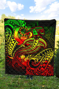 Pohnpei Premium Quilt - Reggae Shark Polynesian Tattoo - Polynesian Pride
