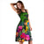 Tuvalu Midi Dress - Turtle Plumeria Banana Leaf - Polynesian Pride