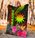 Nauru Polynesian Premium Blanket - Hibiscus and Banana Leaves - Polynesian Pride