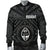 Guam Men's Bomber Jacket - Guam Seal With Polynesian Tattoo Style (Black) - Polynesian Pride