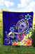 Samoa Premium Quilt - Turtle Plumeria (Blue) - Polynesian Pride