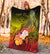 Kosrae Custom Personalised Premium Blanket - Humpback Whale with Tropical Flowers (Yellow) - Polynesian Pride