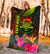 Tuvalu Polynesian Premium Blanket - Hibiscus and Banana Leaves - Polynesian Pride