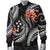 Kosrae Micronesian Men Bomber Jacket - Black Plumeria - Polynesian Pride