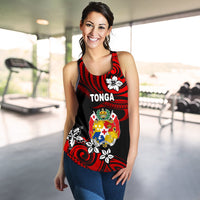 Mate Ma'a Tonga Rugby Women's Racerback Tank Polynesian Unique Vibes - Red - Polynesian Pride