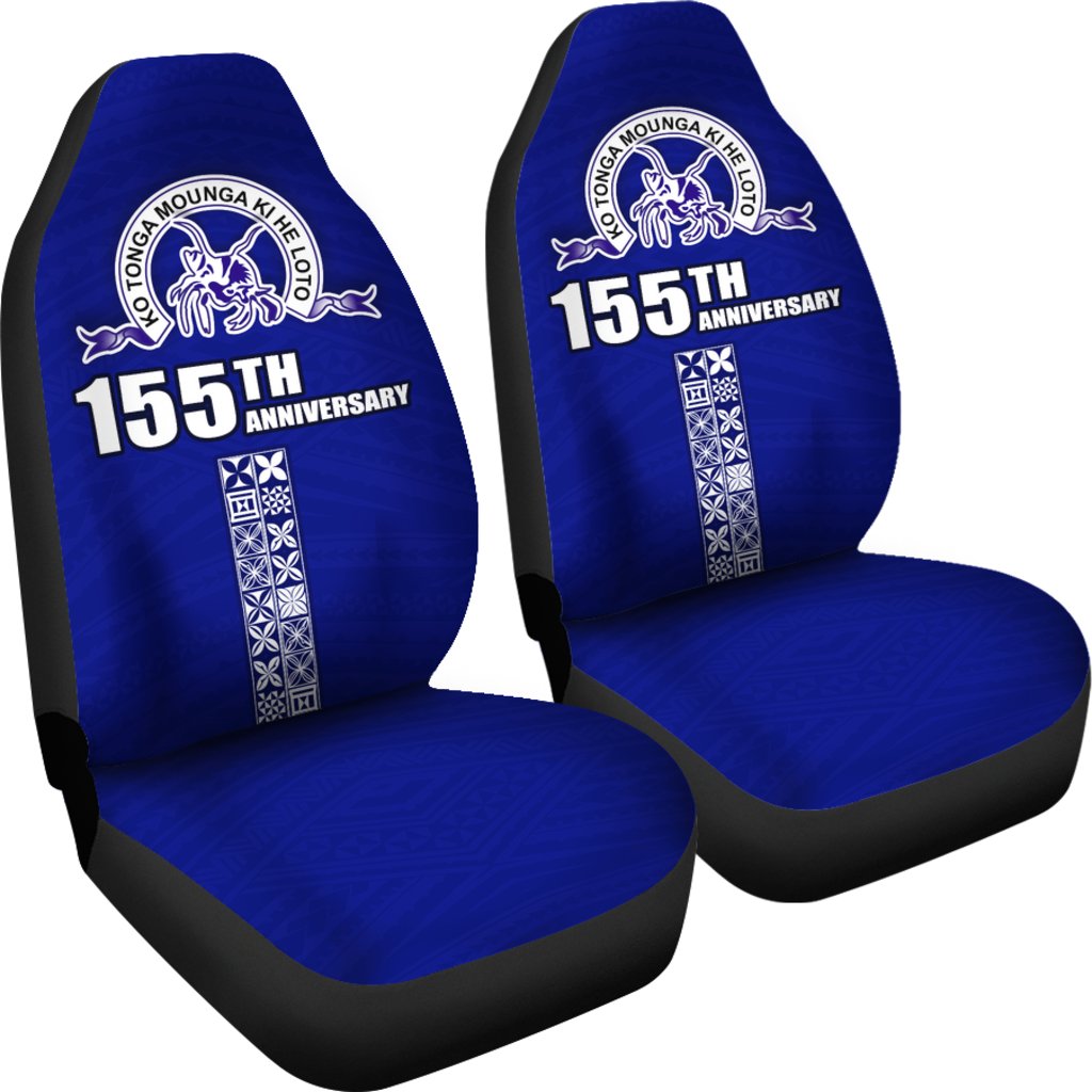 Tupou College Car Seat Covers Toloa Tonga 02 Universal Fit Blue - Polynesian Pride