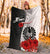 Tahiti Polynesian Custom Personalised Premium Blanket - Coat Of Arm With Hibiscus White - Polynesian Pride