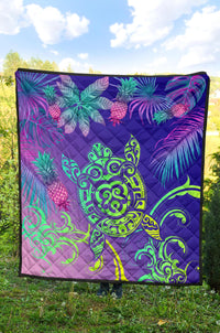 Hawaii Turtle Tropical Kanaka Maoli Premium Quilt - Yez Style - Polynesian Pride