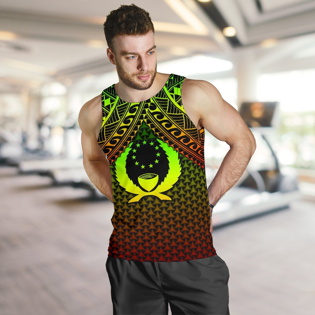 Polynesian Pohnpei Personalised Men's Tank Top - Reggae Vintage Polynesian Patterns Reggae - Polynesian Pride